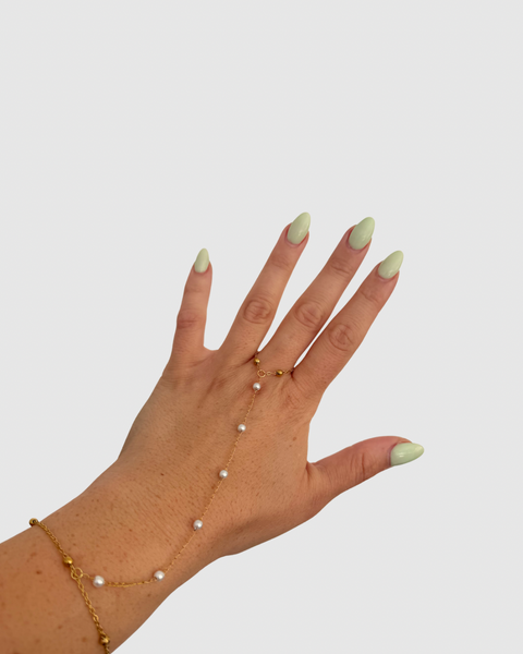 Pearls Hand Chain - Gold