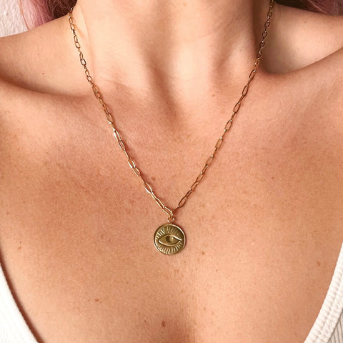 Eye Chain Necklace - Gold