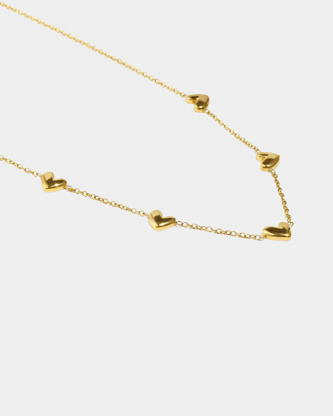 Mini Hearts Necklace - Gold