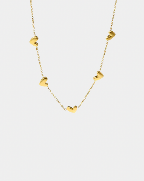 Mini Hearts Necklace - Gold