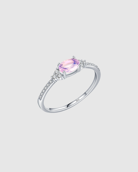 Rose Quartz Ring - 925 Sterling Silver - Gold & Silver