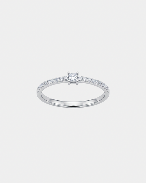 Dainty Princess Cut Ring - 925 Sterling Silver - Gold & Silver
