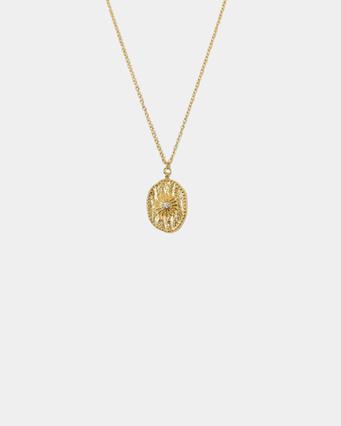 Vintage Sun Necklace - Gold