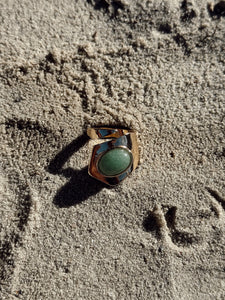 Green Aventurine Ring - Gold - Adjustable