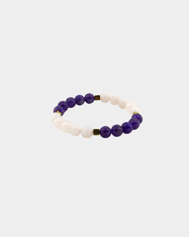 Anti Depression - Rose Quartz, Amethyst, Hematite - Gemstone Bracelet