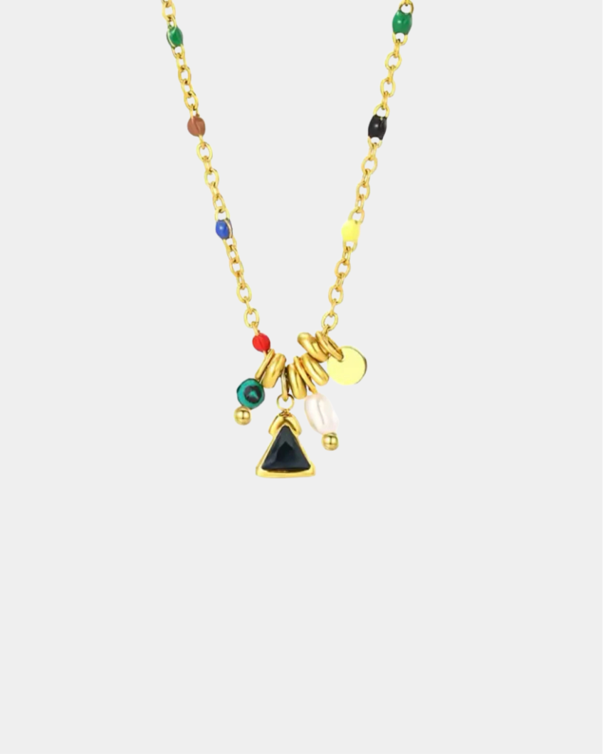 Colorful Boho Necklace - Gold