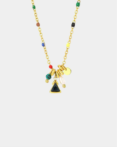 Colorful Boho Necklace - Gold