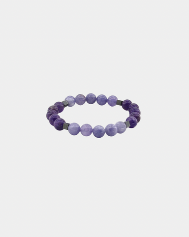 Deep Sleep - Amethyst, Angelite, Hematite - Gemstone Bracelet