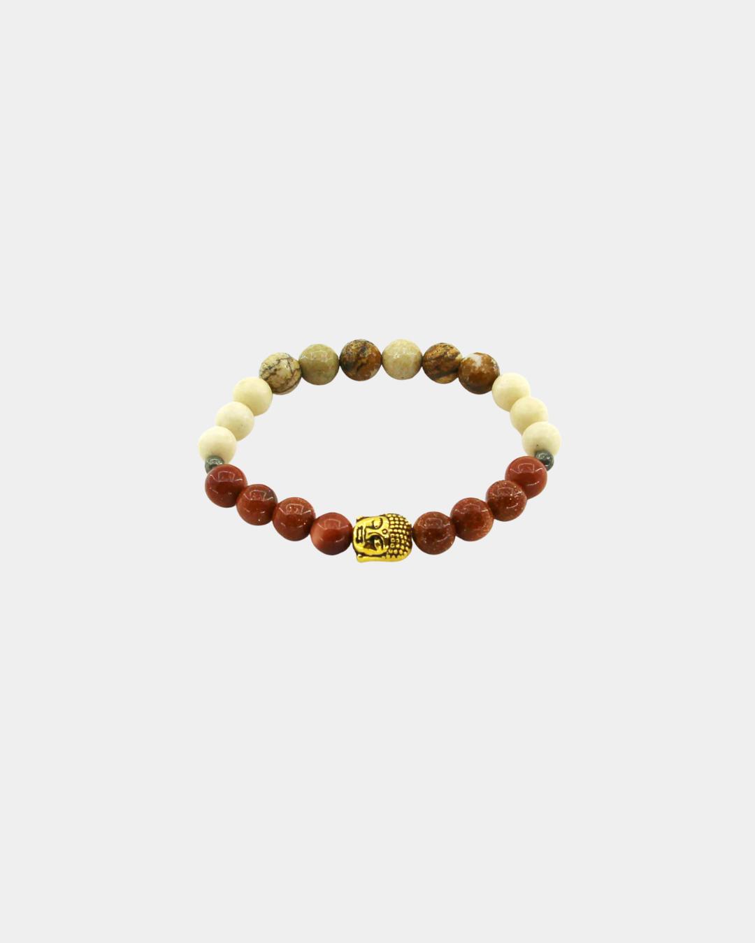 Creativity Booster - Goldstone, White Fossil Jasper, Picture Jasper, Pyrite, Buddha - Gemstone Bracelet