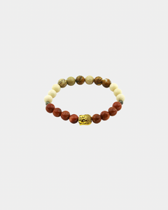 Creativity Booster - Goldstone, White Fossil Jasper, Picture Jasper, Pyrite, Buddha - Gemstone Bracelet