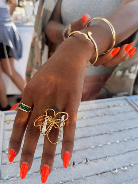 Abstract Flower Ring - Gold
