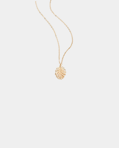 Monstera Leaf Necklace - Gold