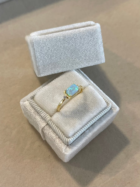 Blue Opal Ring in Gold - 925 Sterling Silver