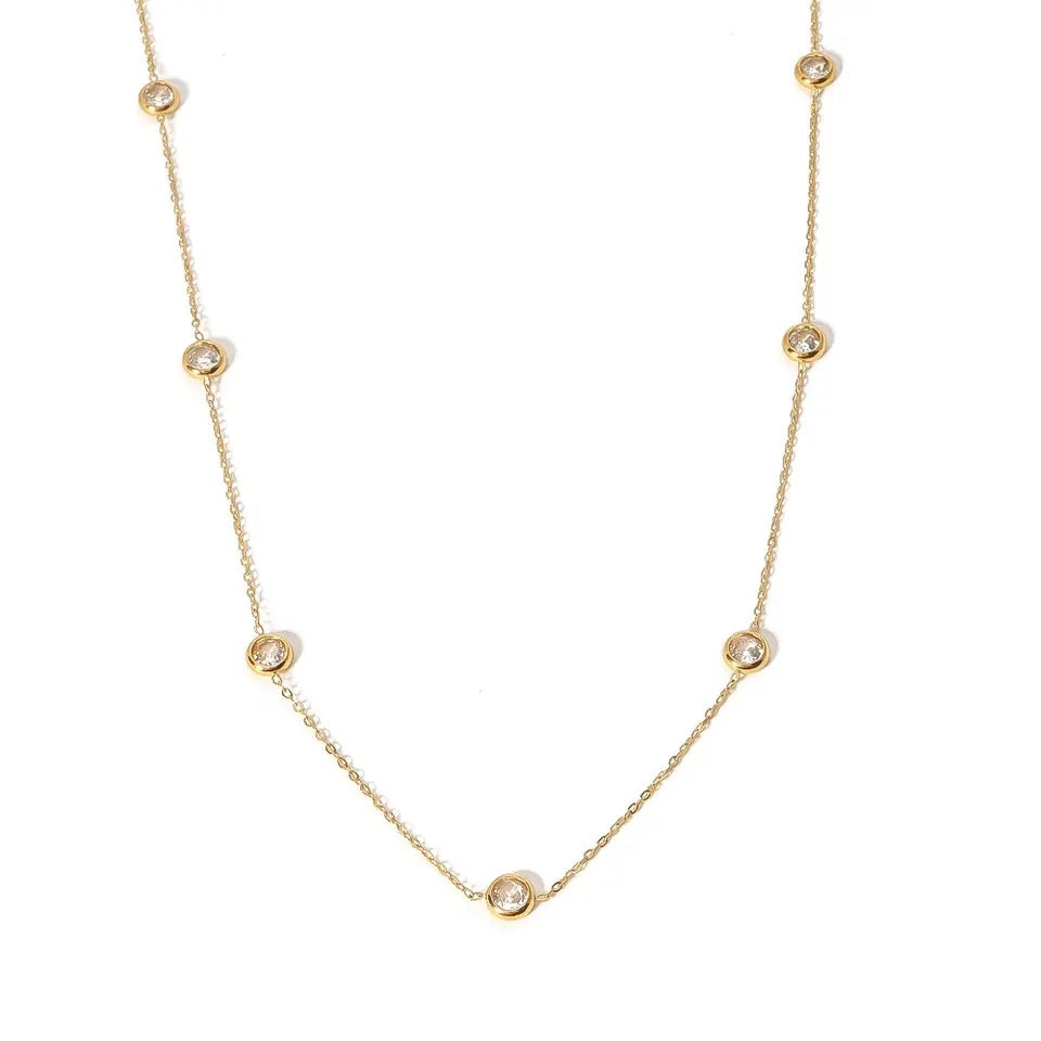 Zircon Crystals Choker Necklace - Gold