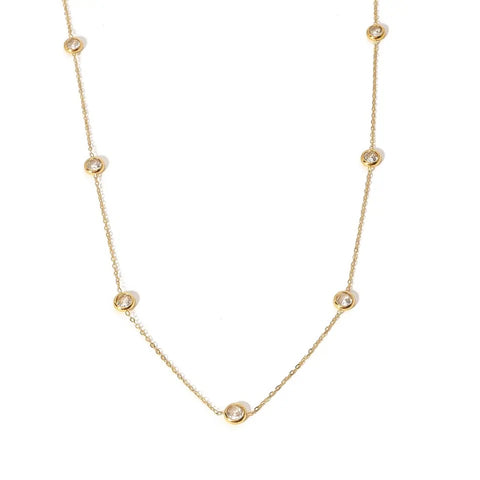 Zircon Crystals Choker Necklace - Gold