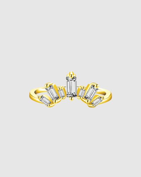 Modern Crown Ring - 925 Sterling Silver - Gold & Silver