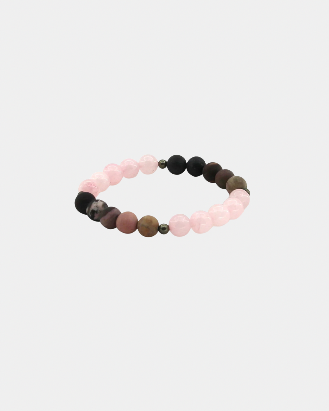 Open Your Heart - Rhodonite, Rose Quartz, Pyrite - Gemstone Bracelet
