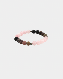 Open Your Heart - Rhodonite, Rose Quartz, Pyrite - Gemstone Bracelet
