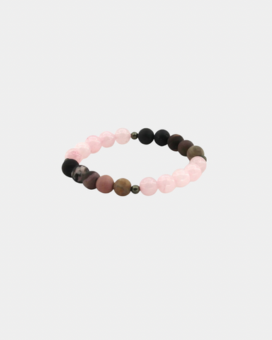 Open Your Heart - Rhodonite, Rose Quartz, Pyrite - Gemstone Bracelet