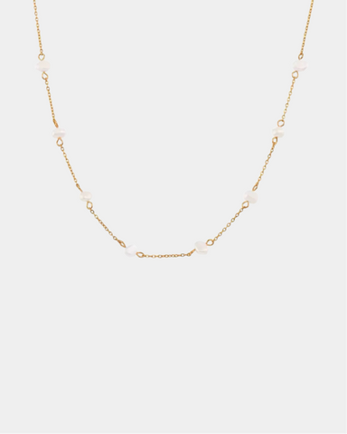 Tiny Pearls Necklace - Gold