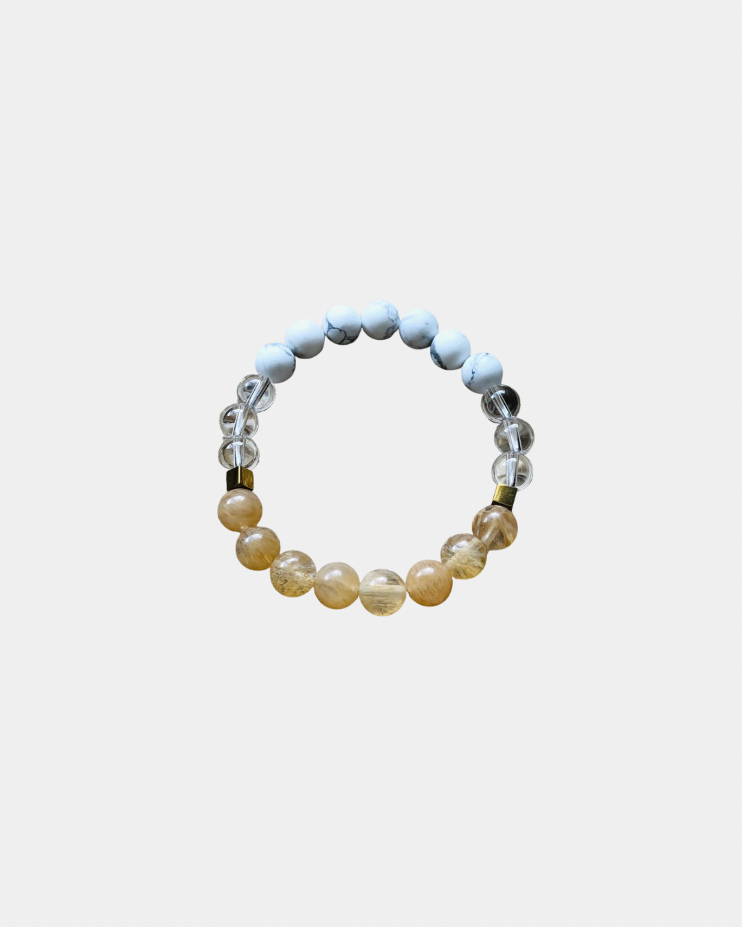 Energy Cleanser -Citrine, Clear Quartz, Howlite - Gemstone Bracelet