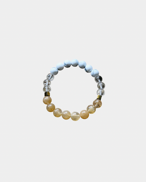 Energy Cleanser -Citrine, Clear Quartz, Howlite - Gemstone Bracelet