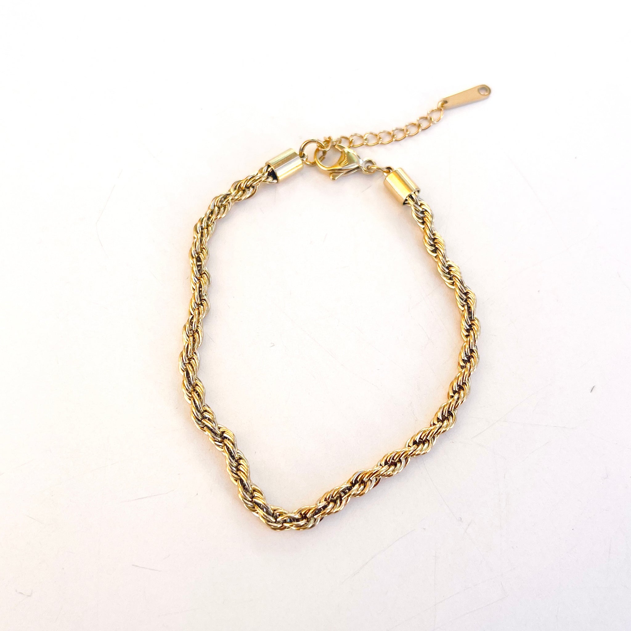 Braided Chain Anklet in Gold - Stainless Steel