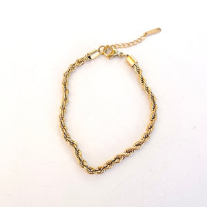 Braided Chain Anklet in Gold - Stainless Steel