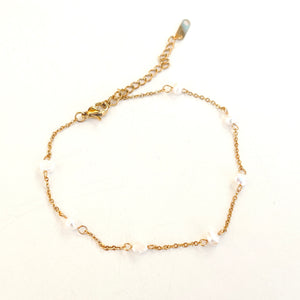Dainty Pearl Anklet in Gold - Stainless Steel