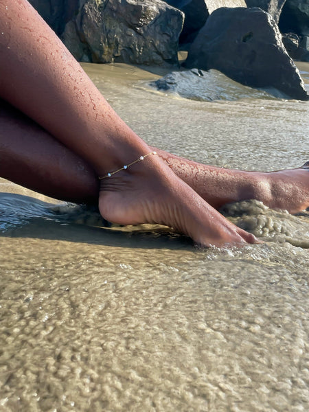 Dainty Pearl Anklet in Gold - Stainless Steel