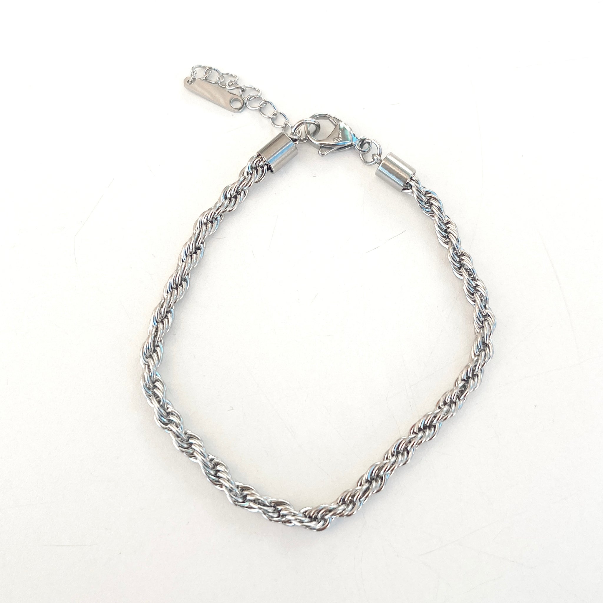 Braided Chain Anklet in Silver - Stainless Steel