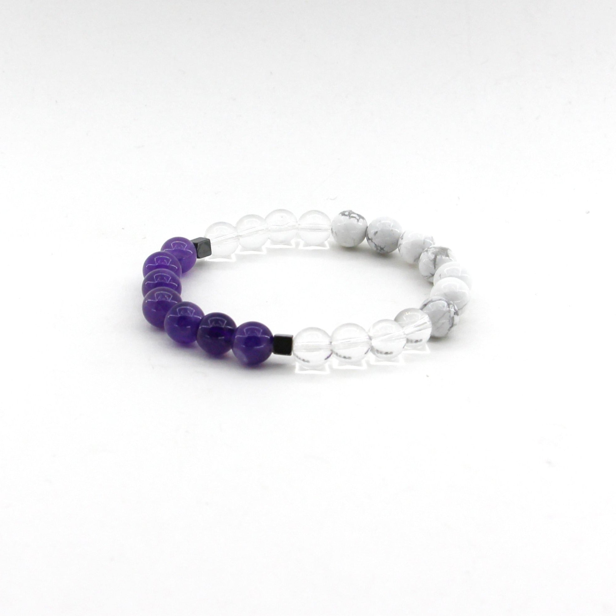 Consciousness Access - Amethyst, Howlite, Clear Quartz, Hematite  - Gemstone Bracelet