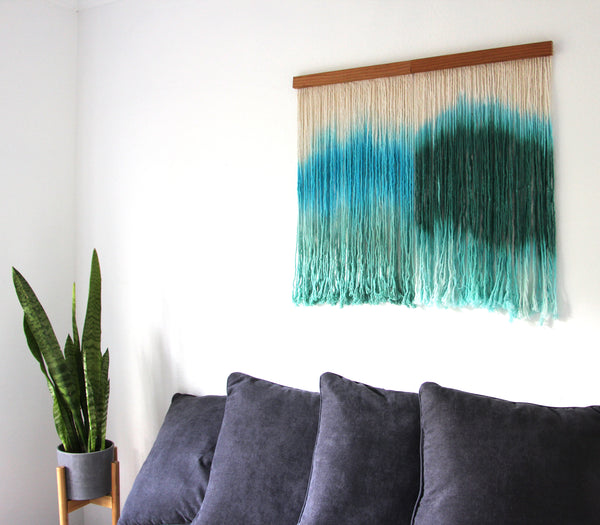 Modern Fiber Wall Art Bohemian Home Decor Macrame Wall Hanging - Ocean Breeze