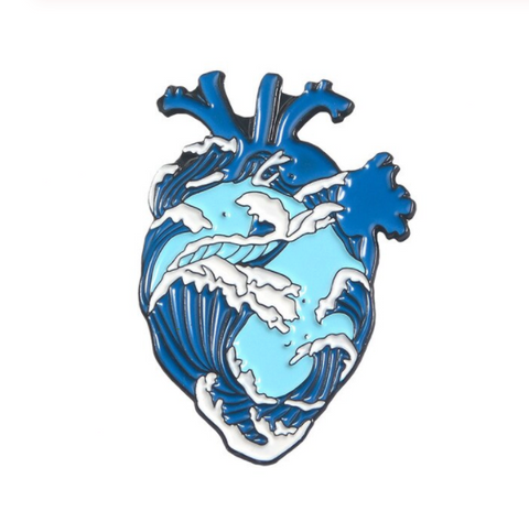 Heart with Waves - Enamel Pin