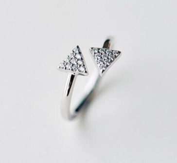 Triangles Adjustable Ring - 925 Sterling Silver