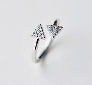 Triangles Adjustable Ring - 925 Sterling Silver