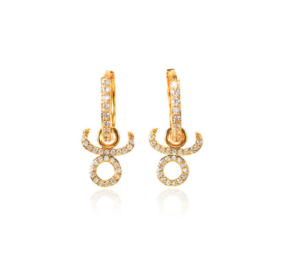 Zodiac Signs Hoop Earrings - Gold