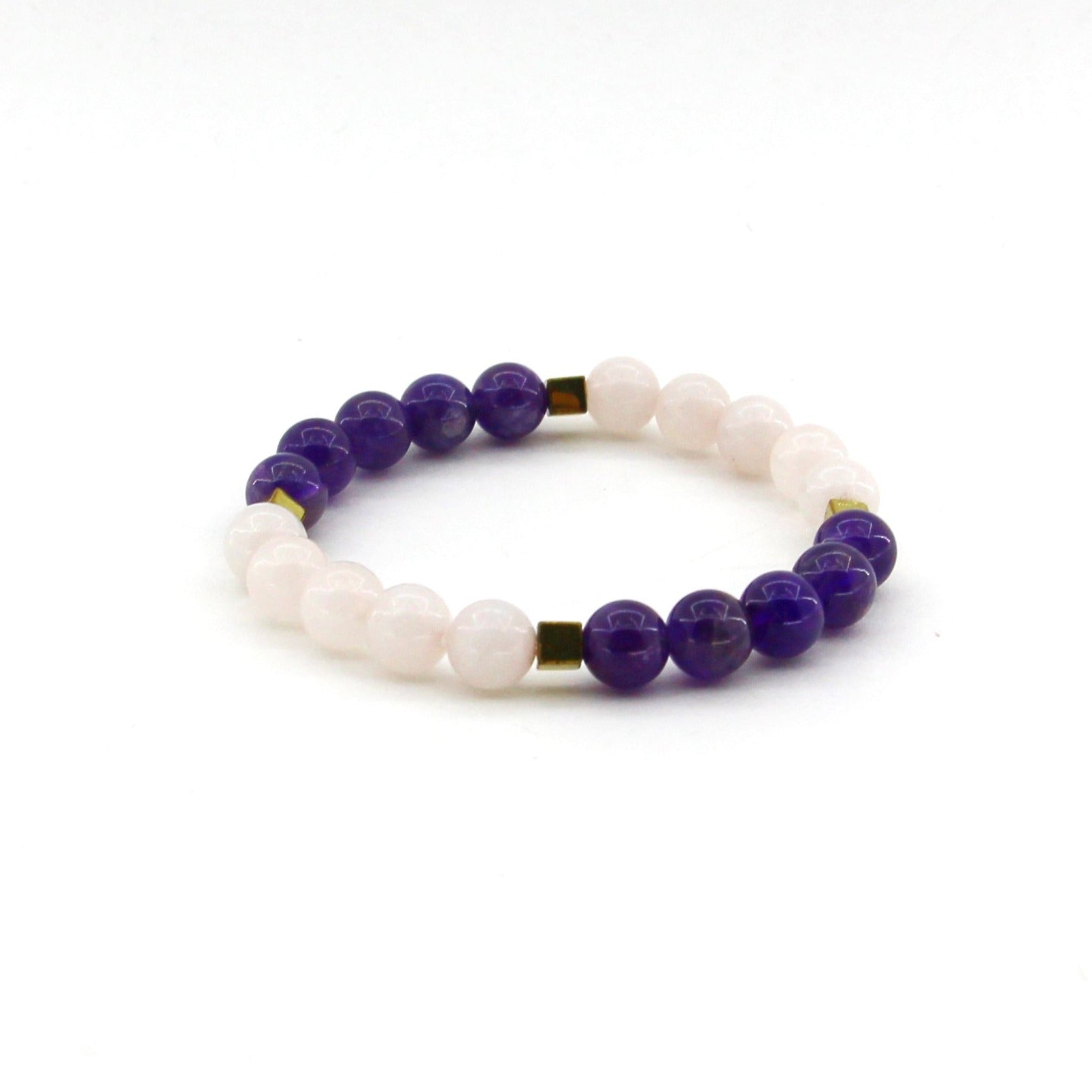 Anti Depression - Rose Quartz, Amethyst, Hematite - Gemstone Bracelet