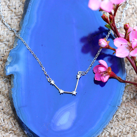 Zodiac Constellation Necklace - Aquarius - 925 Sterling Silver