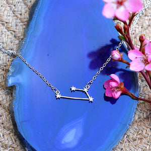 Zodiac Constellation Necklace - Aries - 925 Sterling Silver