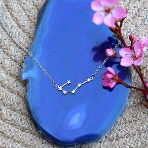 Zodiac Constellation Necklace - Cancer - 925 Sterling Silver