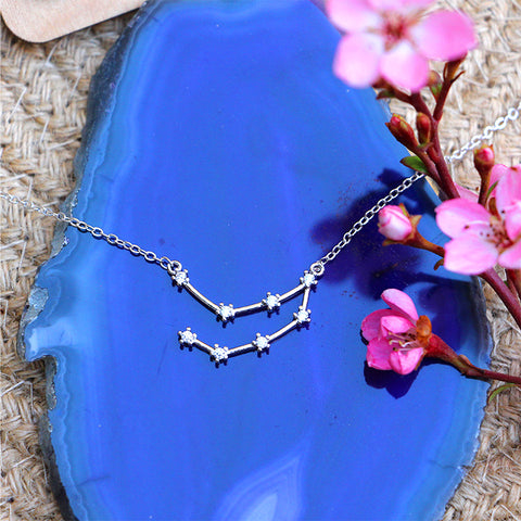 Zodiac Constellation Necklace - Capricorn - 925 Sterling Silver