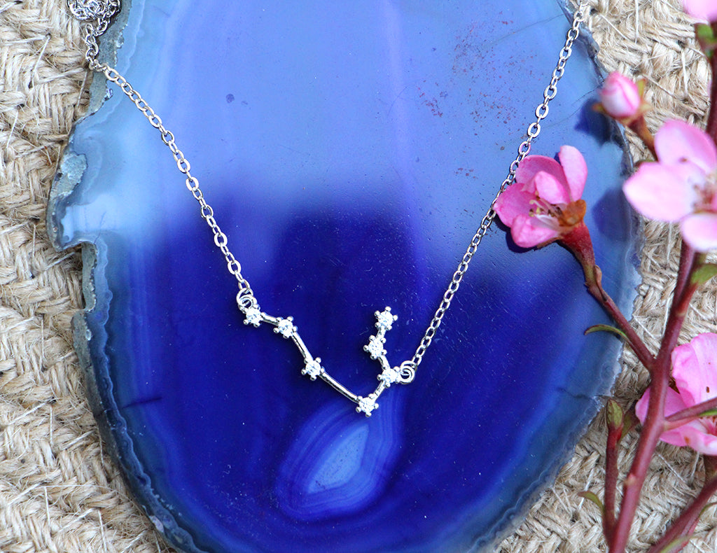 Zodiac Constellation Necklace - Gemini - 925 Sterling Silver