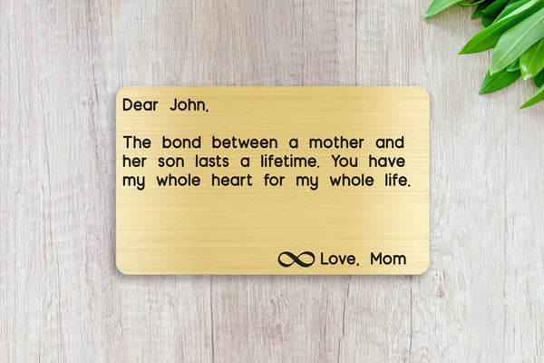 Personalized Wallet Card Insert, Close Together or Far Apart, Gift For Lover, Gold