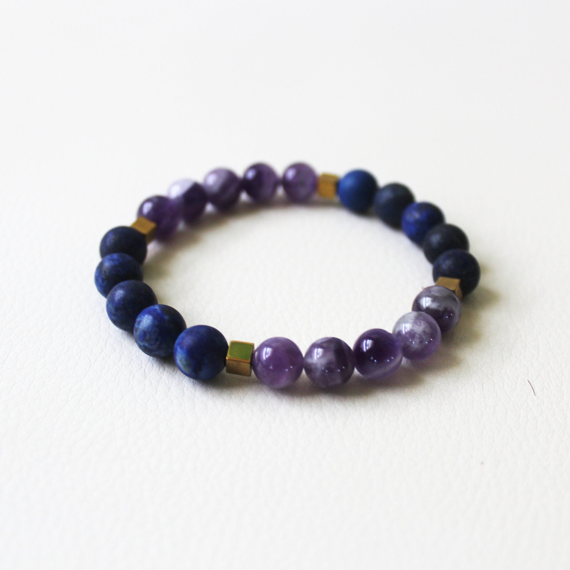 Psychic Protection - Lapis Lazuli, Amethyst, Hematite - Gemstone Bracelet