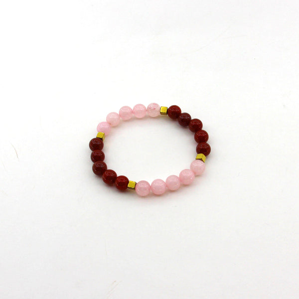 Fertility - Rose Quartz, Carnelian, Hematite - Gemstone Bracelet
