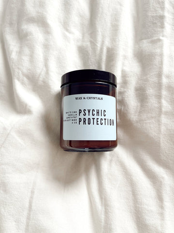 White Oak & Vanilla Scented Psychic Protection Candle