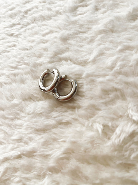 Chunky Hoop Earrings in Silver - Stainless Steel