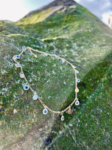 Evil Eye Choker Necklace - Gold