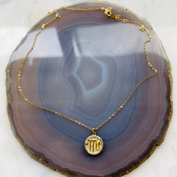 Zodiac Necklace - Scorpio - 18K Gold